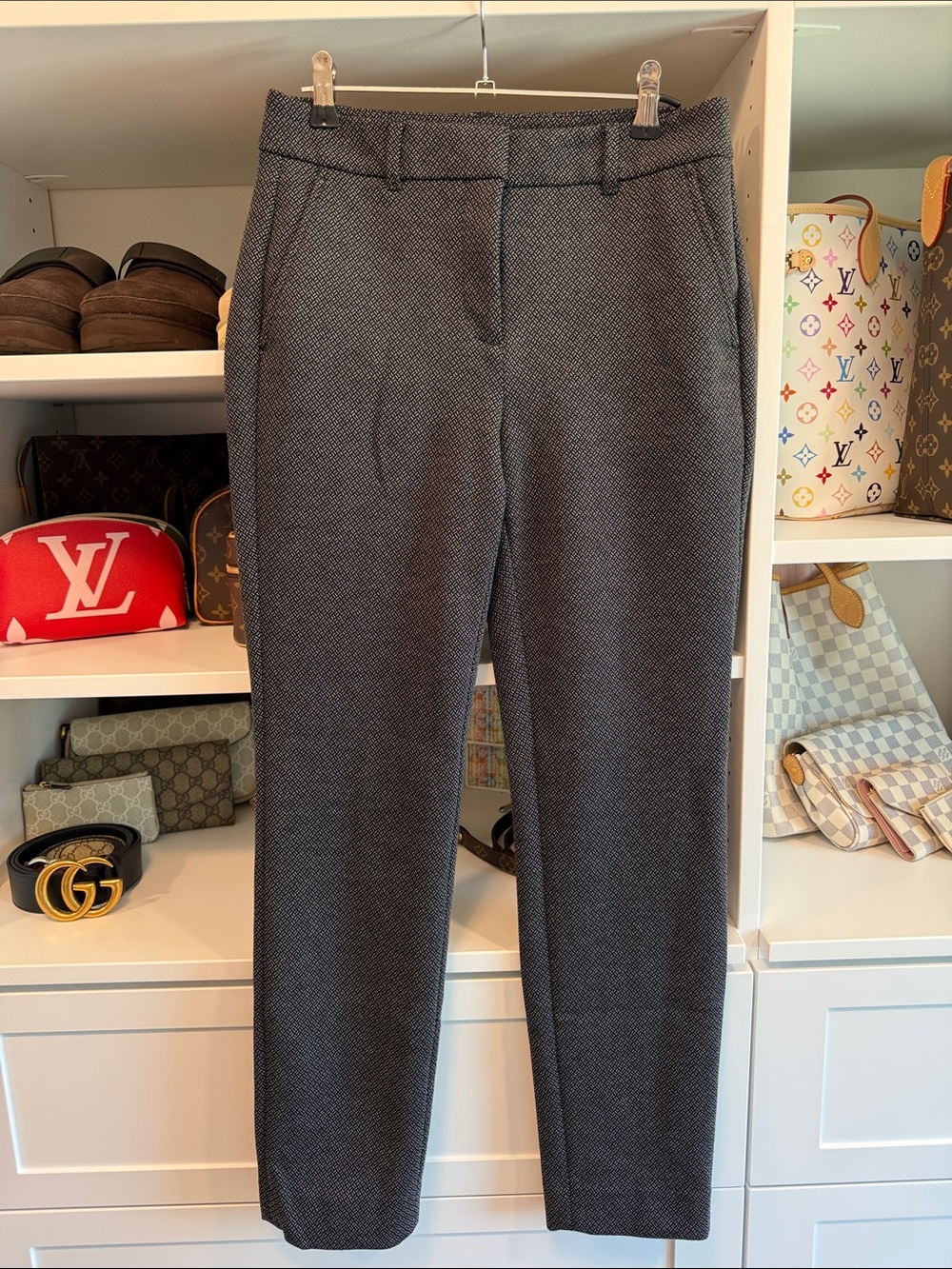 White House Black Market Charcoal Textured Tailored Pants